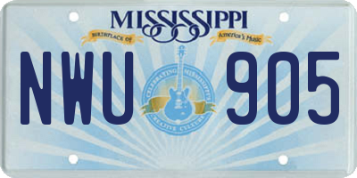 MS license plate NWU905