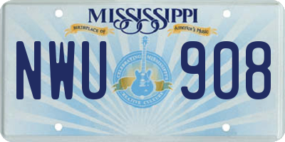 MS license plate NWU908