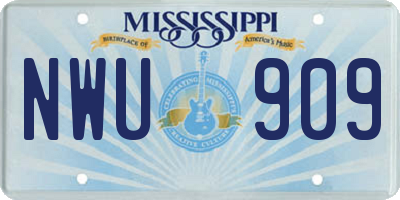 MS license plate NWU909