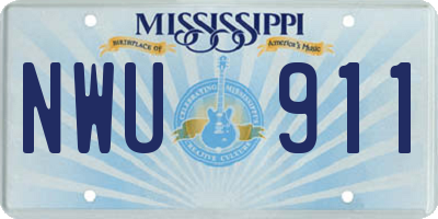 MS license plate NWU911