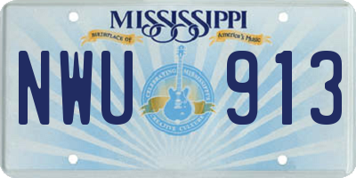 MS license plate NWU913