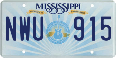 MS license plate NWU915