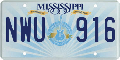 MS license plate NWU916