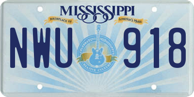 MS license plate NWU918