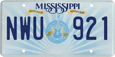 MS license plate NWU921