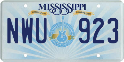 MS license plate NWU923