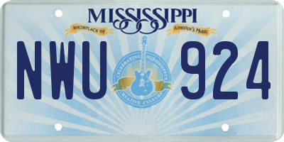 MS license plate NWU924