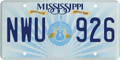 MS license plate NWU926