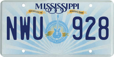 MS license plate NWU928
