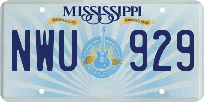 MS license plate NWU929