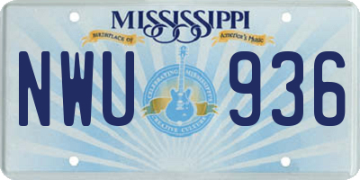 MS license plate NWU936