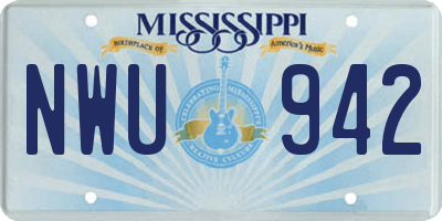 MS license plate NWU942