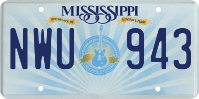 MS license plate NWU943