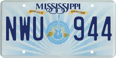MS license plate NWU944