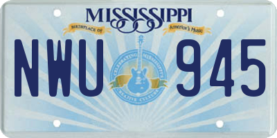 MS license plate NWU945
