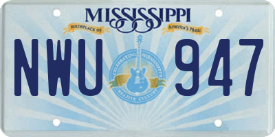 MS license plate NWU947