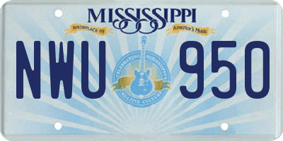 MS license plate NWU950