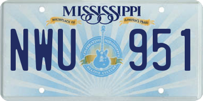 MS license plate NWU951