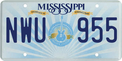 MS license plate NWU955