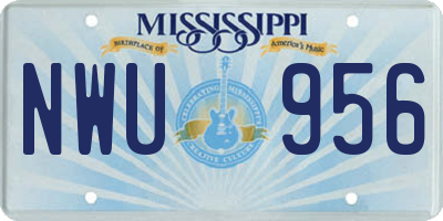 MS license plate NWU956