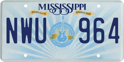 MS license plate NWU964
