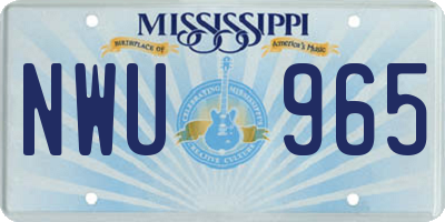 MS license plate NWU965
