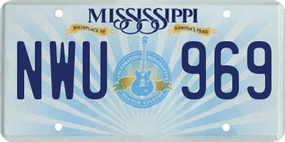 MS license plate NWU969