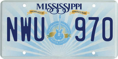 MS license plate NWU970