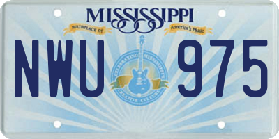 MS license plate NWU975
