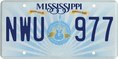 MS license plate NWU977