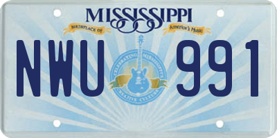 MS license plate NWU991