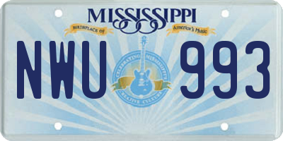 MS license plate NWU993