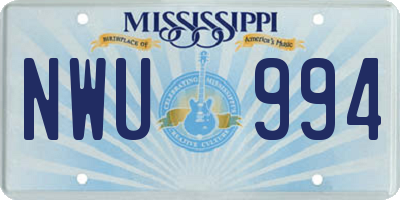 MS license plate NWU994