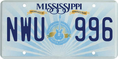 MS license plate NWU996
