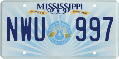 MS license plate NWU997