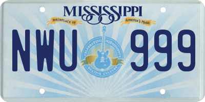 MS license plate NWU999