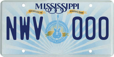 MS license plate NWV000
