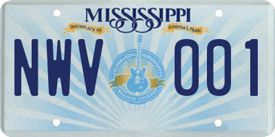 MS license plate NWV001