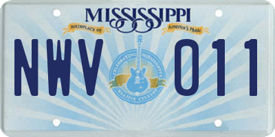 MS license plate NWV011
