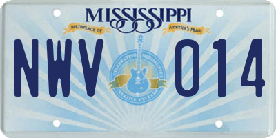 MS license plate NWV014