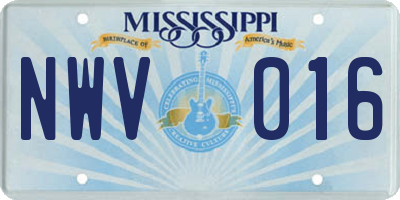 MS license plate NWV016