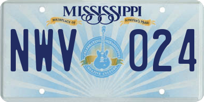 MS license plate NWV024