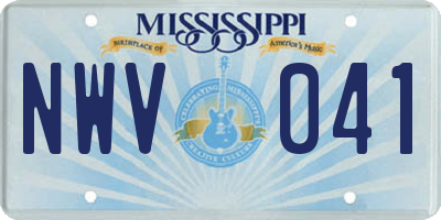 MS license plate NWV041