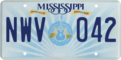 MS license plate NWV042