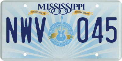 MS license plate NWV045