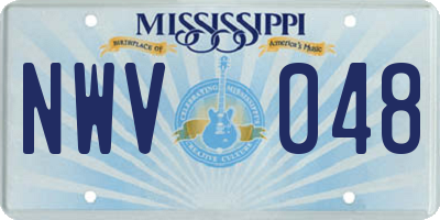 MS license plate NWV048