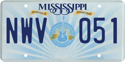 MS license plate NWV051