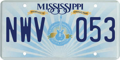 MS license plate NWV053