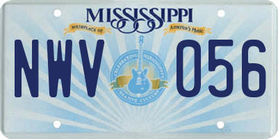 MS license plate NWV056