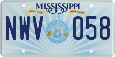 MS license plate NWV058